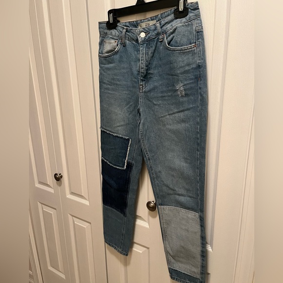 NWOT Topshop Patchwork Mom Jeans - Picture 5 of 5